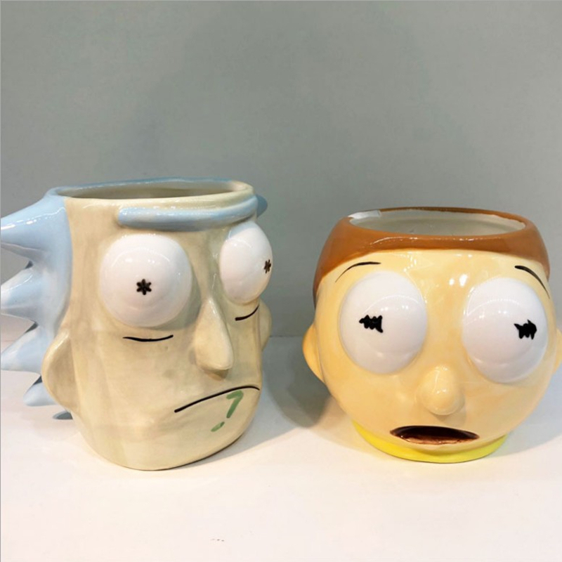 Large-Capacity Cartoon Creative Mug 3D Stereo Personalized Cute Mug Rick and Morty Ceramic Mug for Home Use