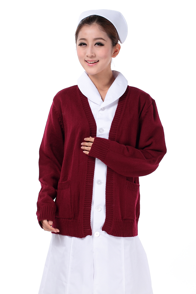 Liennno bác sĩ nam và nữ hát Bốn phẳng nhung dày cổ chữ V y tá áo len áo mẹ đan chỗ cardigan