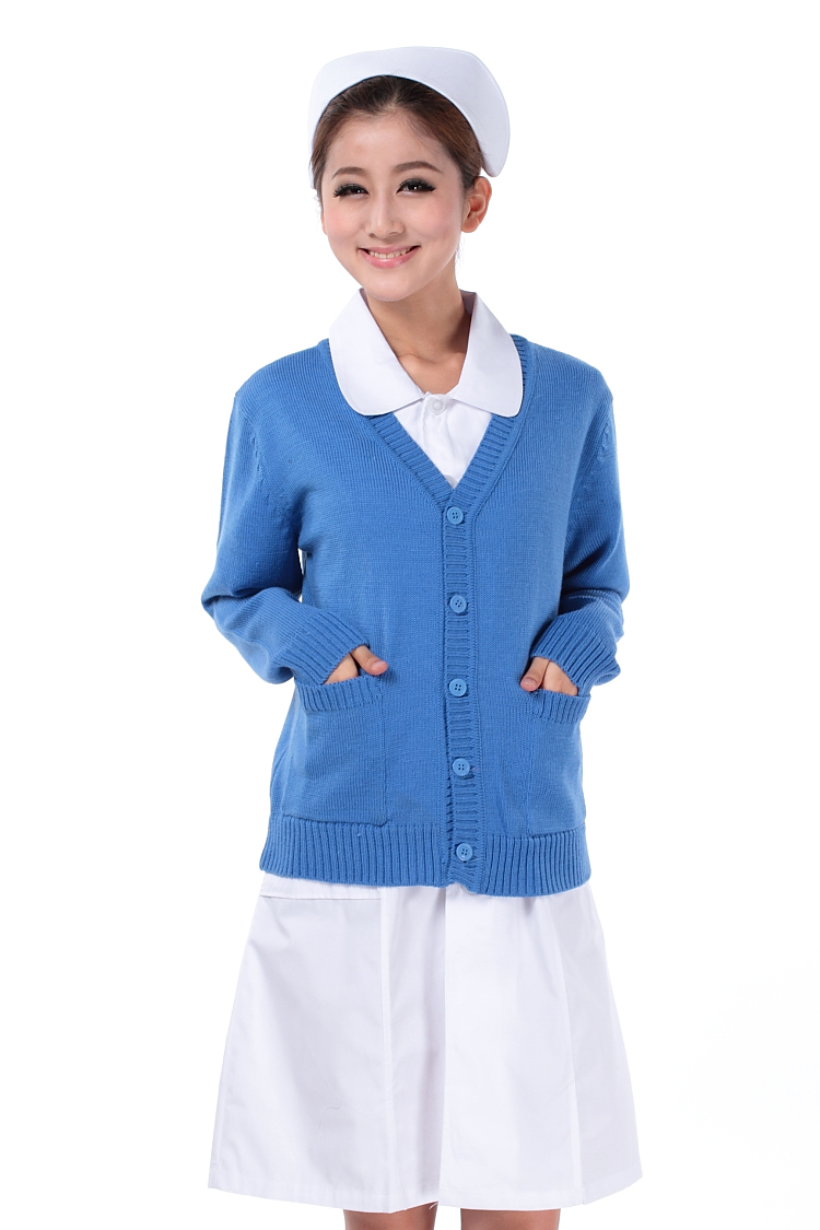 Liennno bác sĩ nam và nữ hát Bốn phẳng nhung dày cổ chữ V y tá áo len áo mẹ đan chỗ cardigan