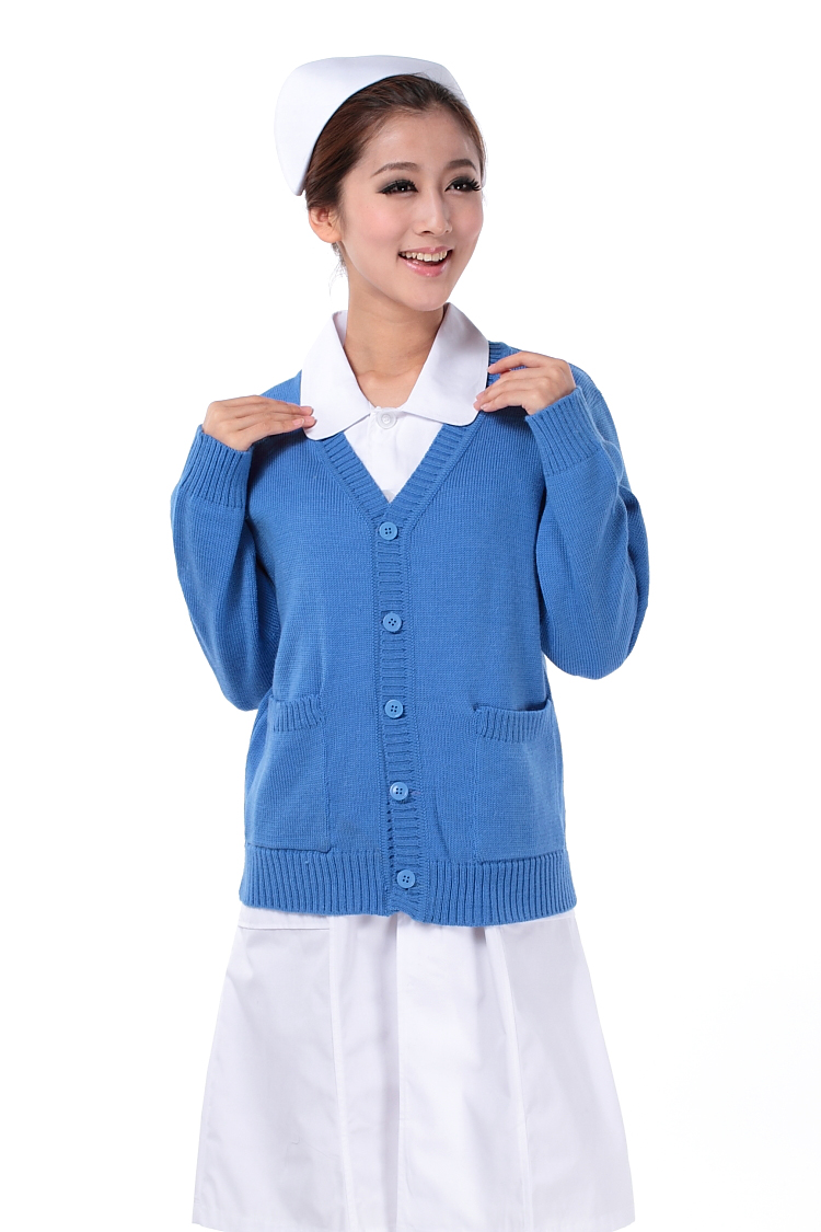 Liennno bác sĩ nam và nữ hát Bốn phẳng nhung dày cổ chữ V y tá áo len áo mẹ đan chỗ cardigan