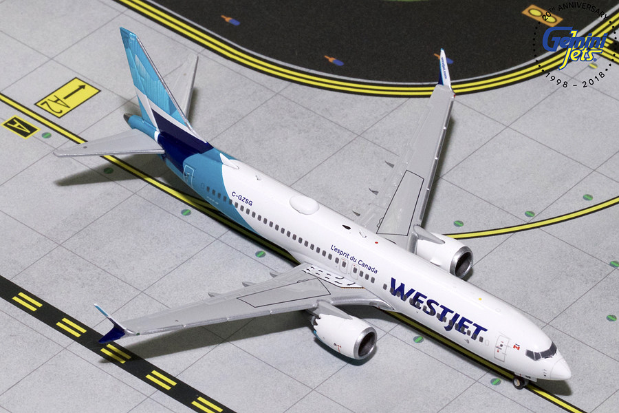 GeminiJets GJWJA1822 WestJet Canada B737 MAX8 C-GZSG 1:400