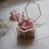 (Geometric flower room Ring Ring wedding gift box) eternal flower diy material bag jewelry box birthday gift