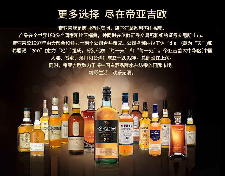 DIAGEO 帝亚吉欧 单一麦芽苏格兰威士忌礼盒装 200mLx4瓶 券后425元包邮 买手党-买手聚集的地方