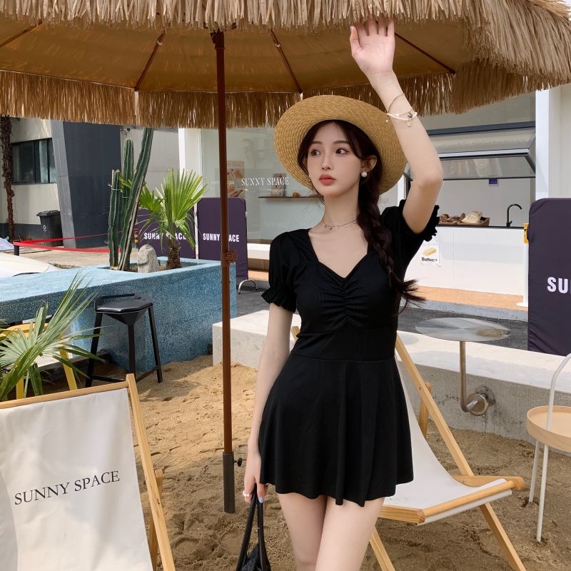One-piece swimsuit Summer Sexy conservative Chater skinny swimsuit 2023 Burst Dress Fashion Bubble Spa Swimsuit-Taobao