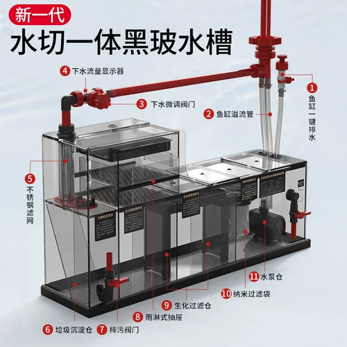 Новинка 2025 года, роскошный ультра-белый стеклянный большой аквариум Sensen для гостиной, дома, офиса, нижний фильтр для аквариума