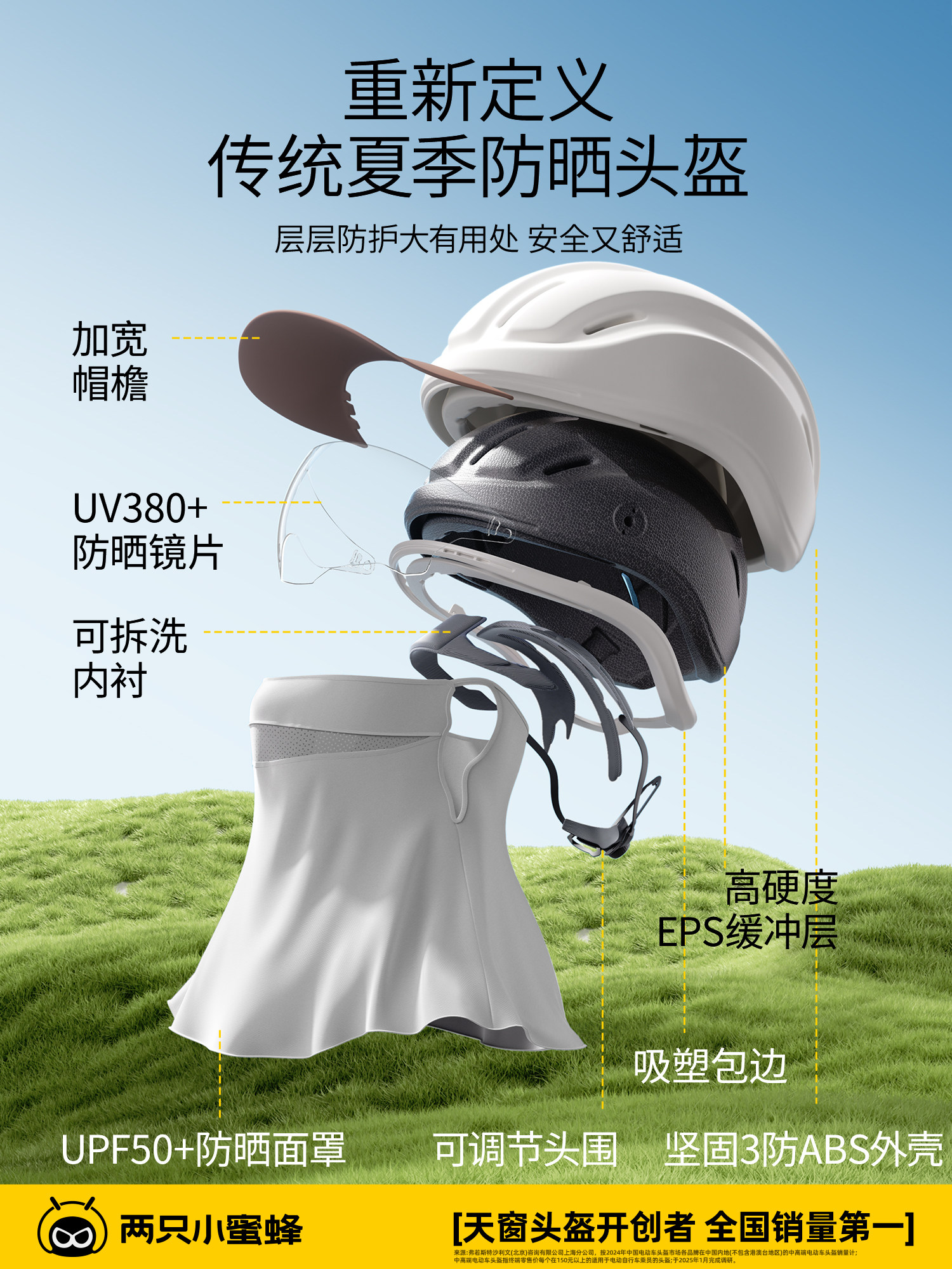 Two Little Bees 3C Certified Electric Motorcycle Helmet for Women, Non-Compression Safety Helmet, Ultra-Light, All-Season Sun Protection Half Helmet