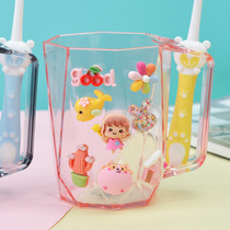 Nordic household brush Cup simple couple mouthwash Cup family of three transparent plastic toothbrush cup wash cup tooth cylinder