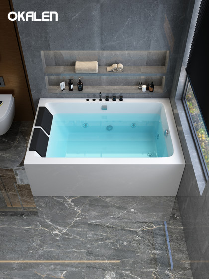 欧凯伦独立式双人浴缸家用成人情侣亚克力冲浪按摩恒温大浴池定制