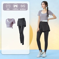 Сиреневый комплект, штаны, одежда для йоги, спортивный костюм