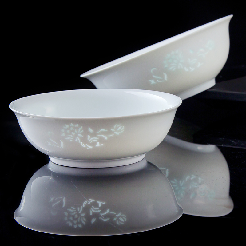 Jingdezhen pure white household rainbow such use ceramic Korean rainbow such as bowl rice bowls ceramic bowl cut to a single one
