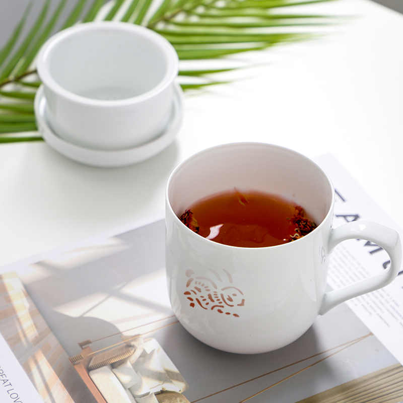 Customize the mark cup with cover glass cups office make tea cup set home made Chinese zodiac filtering