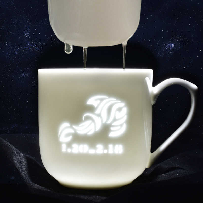 Town jingdezhen ceramic masters cup single cup cup large - capacity glass filter cup tea cup constellation Aquarius