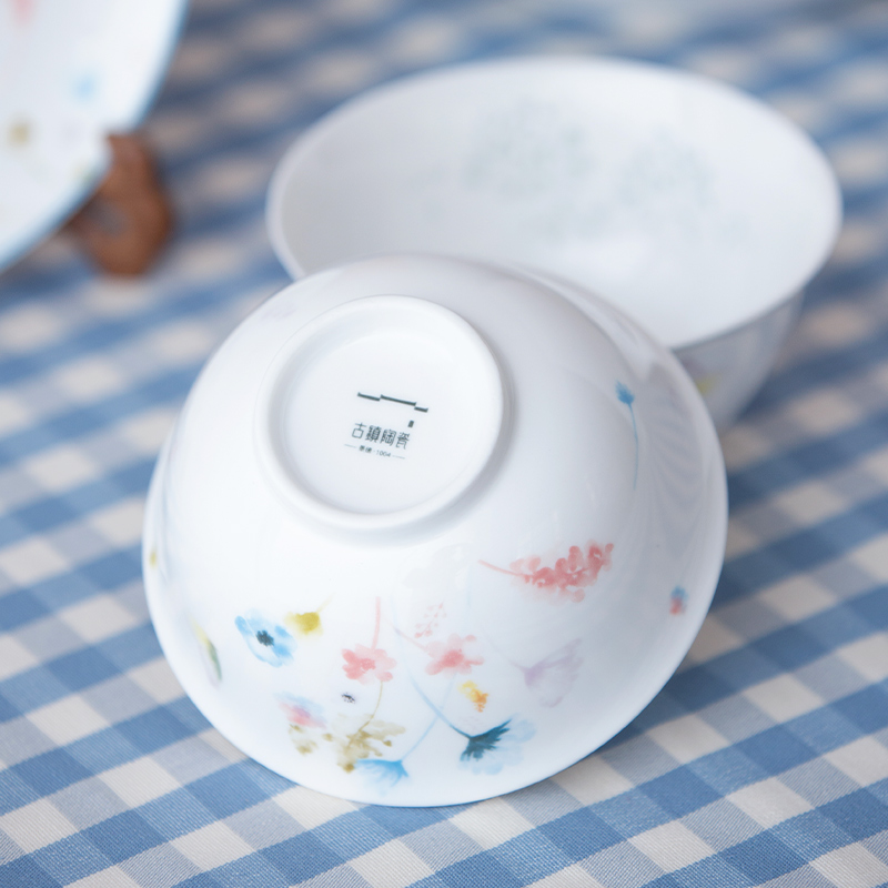 The ancient ceramic dishes suit household tableware suit creative move bowls white porcelain and exquisite tableware platter