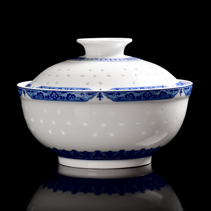 Ancient ceramics jingdezhen ceramics with deep tureen soup bowl dish dish of blue and white clear breeze machine plate