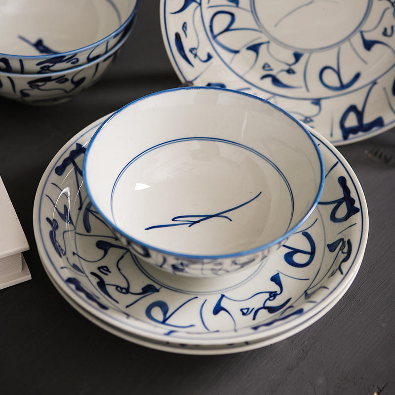 Ancient pottery and porcelain of jingdezhen all hand - made of porcelain tableware bowls to eat bowl dish dish dish dish sets