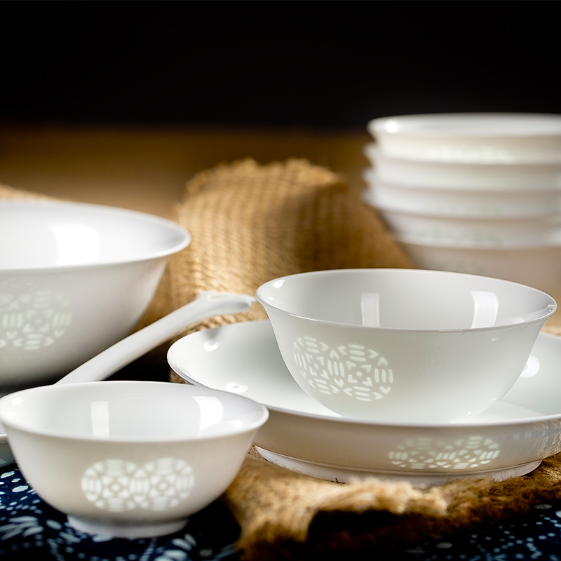 Ancient ceramics jingdezhen porcelain Chinese northern dishes home dishes dish suits for housewarming gift combination