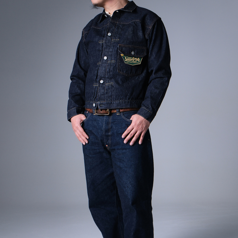 Sugar Cane Sc11936 Japanese-Made In-Stock 13.5oz High-Waisted Loose Fit First-Generation Replica Original Color Denim Jacket