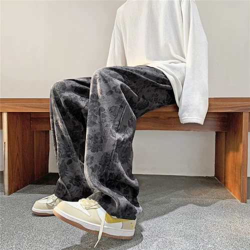 Pure ピュ ア ア Гонконг -тренды бренд мужчина Инь Гао Стрит Свитцер Повседневные прямые брюки на трейлер с красивыми жареными улицами.