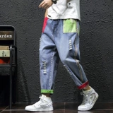 Штаны, прямые свободные джинсы для школьников для мальчиков, оверсайз, большой размер, для средней школы