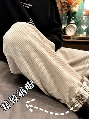 Коричневые вельветовые дизайнерские штаны, свободный прямой крой, оверсайз, тренд сезона