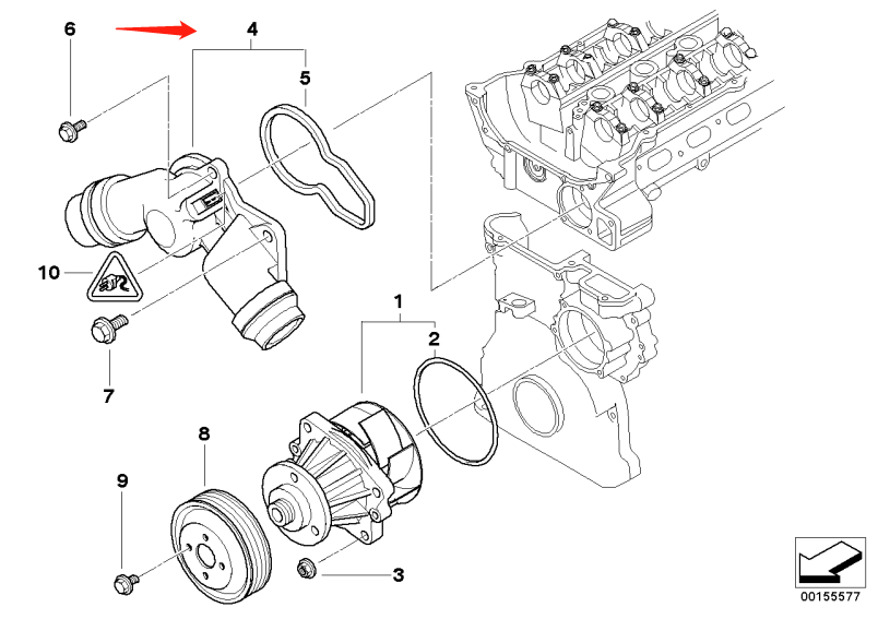 Подходит для BMW M52 M54 E46 E60 E66 E39 E83 E83 E85 Термостат