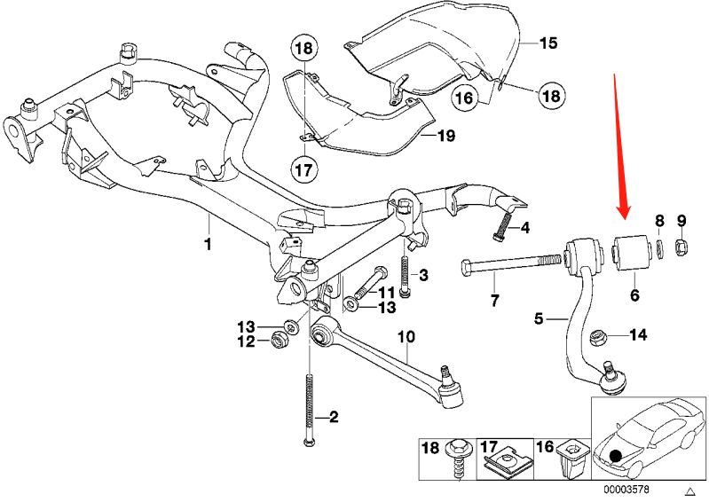 Рука рукавом 适用bmw7系e38 728 730 735 740 750前摆臂胶套弯臂胶套弯臂衬套 Lucak