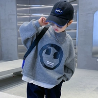 Демисезонная детская утепленная толстовка для мальчиков, зимний приятный телу бархатный свитер, подходит для подростков