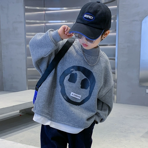 Демисезонная детская утепленная толстовка для мальчиков, зимний приятный телу бархатный свитер, подходит для подростков