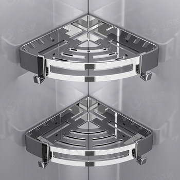 No hole-free 304 stainless steel bathroom triangular basket wall-mounted bathroom toilet storage rack corner storage rack