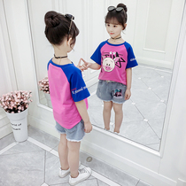 Girls short sleeve T-shirt 2021 new summer children cotton T-shirt cartoon girl Joker half sleeve coat tide
