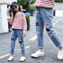 Childrens clothing girls spring and autumn trousers baby wear pants 2021 new childrens leggings