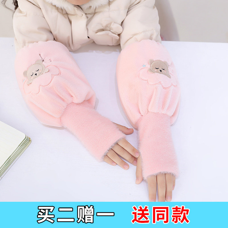 Children's gloves autumn winter plus plus plus thickening warm girls baby cartoon cute primary school toddler girls winter