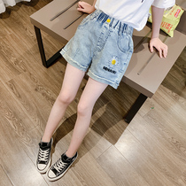 Girl Jeans Shorts Thin 2022 new outwear foreign air 100 hitch casual childrens pants CUHK Scout