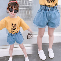 Girls Jean Shorts Summer 2022 new childrens pants in the big girl girl dress tide