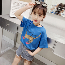 Girls short sleeve T-shirt 2021 new summer children cartoon print cotton T-shirt foreign style girl Joker top