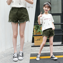 Girls Jean Shorts 2021 fashionably wear a childhood summer thin mode in the big boys air sports trousers