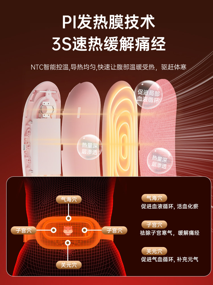 Warm Palace Belt for Women, a Magical Device for Relieving Menstrual Pain and Stomach Ache, Alleviating Dysmenorrhea, Warming the Uterus, and Providing Heat Therapy with a Hot Water Bottle