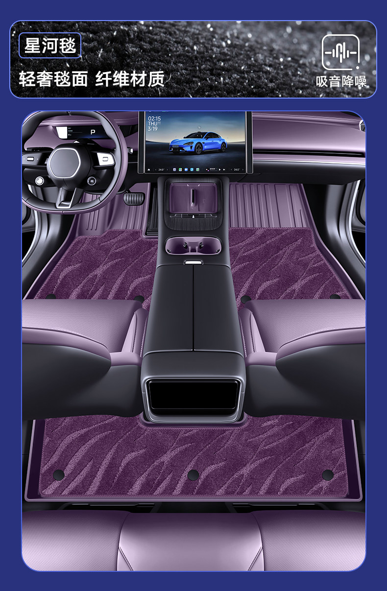 Suitable for 26 models of Xiaomi SU7, complete set of car interior accessories, TPE full-coverage floor mats, SU7 modification parts
