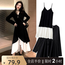 Spring 2021 new womens French dress big size fat mm early spring and summer two-piece suit foreign tide