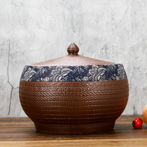 Ceramic rice cylinder rice pail 20 catty 30 with lid household flour barrel large number 50 catty 100 storage cylinder sealed oil barrel 200