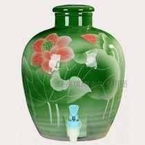 Jingdezhen Ceramic wine altar 10 kg HIGH-END HOME WINE VAT 20 CATTY WITH TAP WINE SEAL BIG BUBBLE WINE BOTTLE