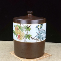 Jingdezhen Ceramic tea leaf pot with lid sealed moisture-proof household water storage tank Sub-storage tea cylinder Puer tea cake box large number