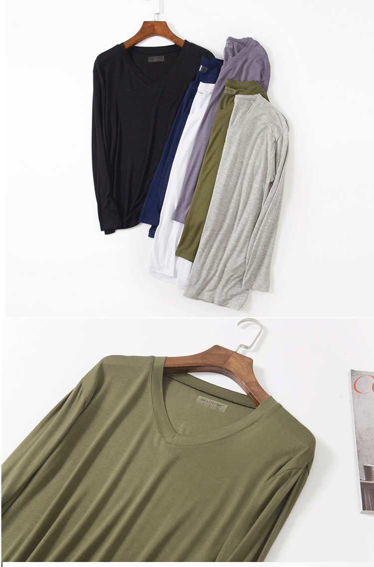 Modal nam đồ ngủ hàng đầu áo thun dài tay cotton mỏng nhà đơn mảnh nhà thêm mã lớn cộng với phân bón mùa thu và mùa đông quần áo ngủ nam