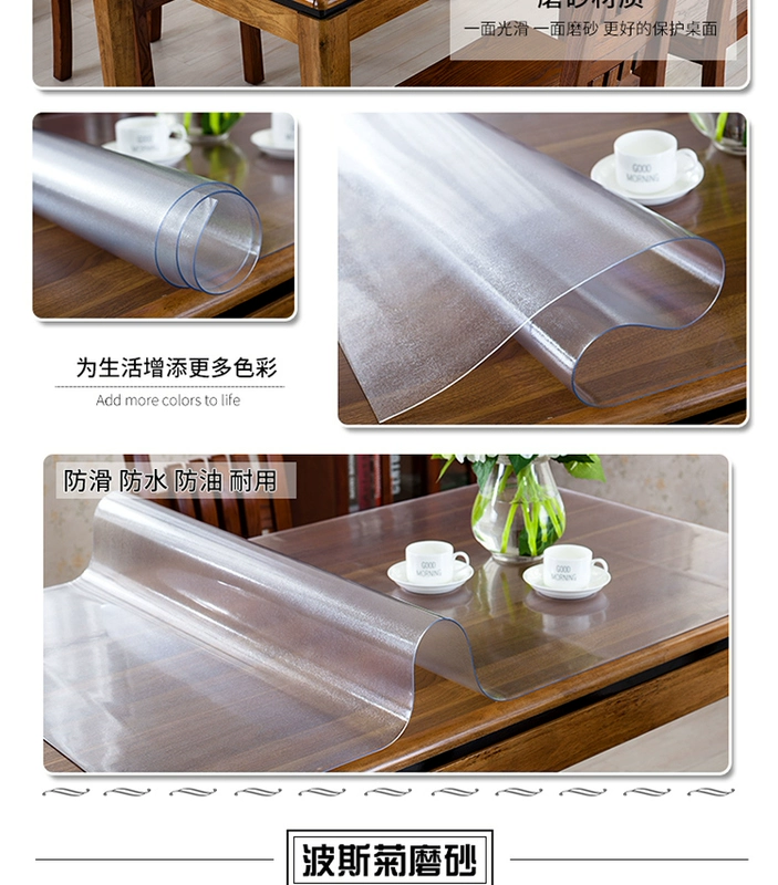 bảng pvc kính mềm Thảm dầu không thấm nước dùng một lần bảng nhựa vải khăn trải bàn bảng pad mat minh bạch - Khăn trải bàn khăn trải bàn đẹp