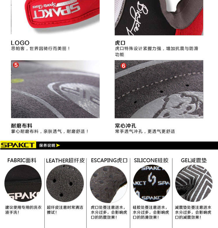 Gants pour vélo mixte SPAKCT - Ref 2245278 Image 16