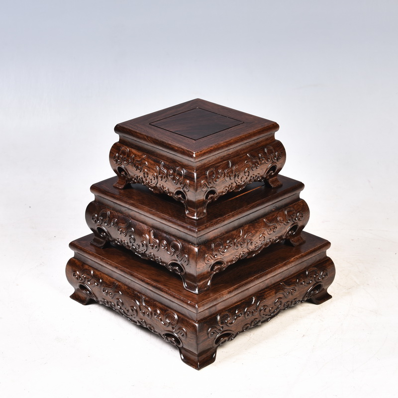 Pianology picking ruyi rectangle base solid wood handicraft furnishing articles flowers miniascape are it stone base