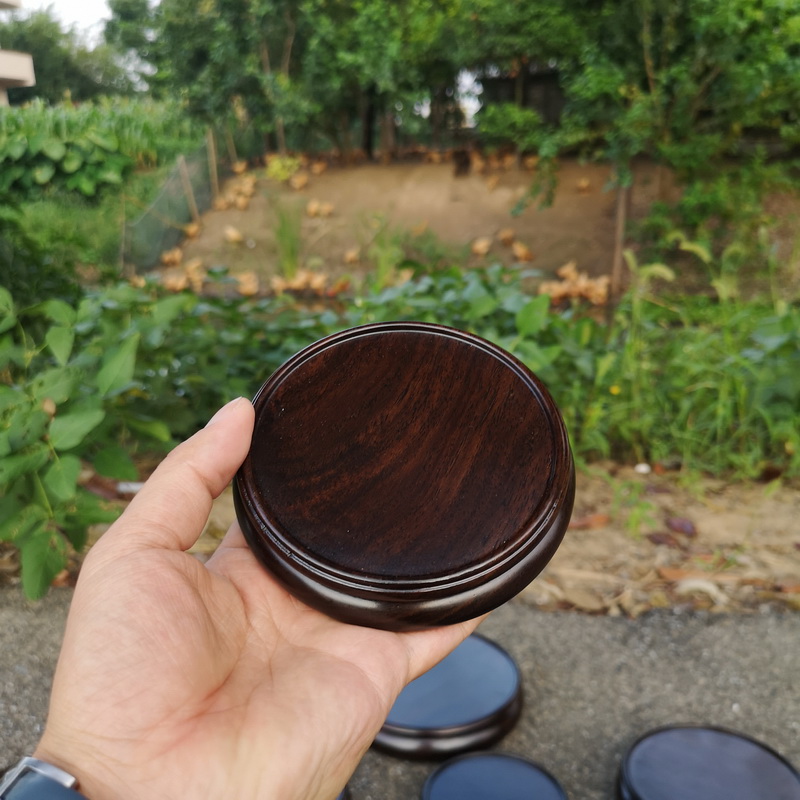 Ebony wood carving handicraft base element circular base vase base tea cups are it base base pad
