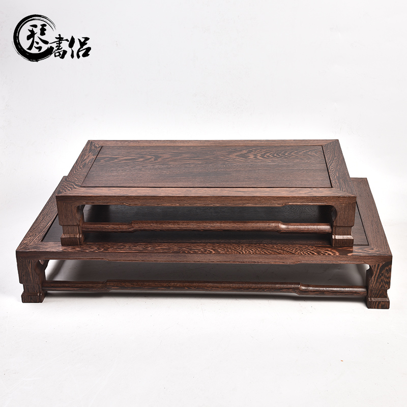 Pianology picking wenge miniascape of bright type HangJi annatto handicraft furnishing articles vase base solid rectangular bracket