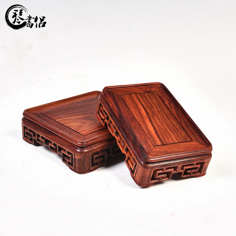 Red wingceltis woodcarving meander base rectangle, square, flowers miniascape tea kettle are it furnishing articles base solid wood