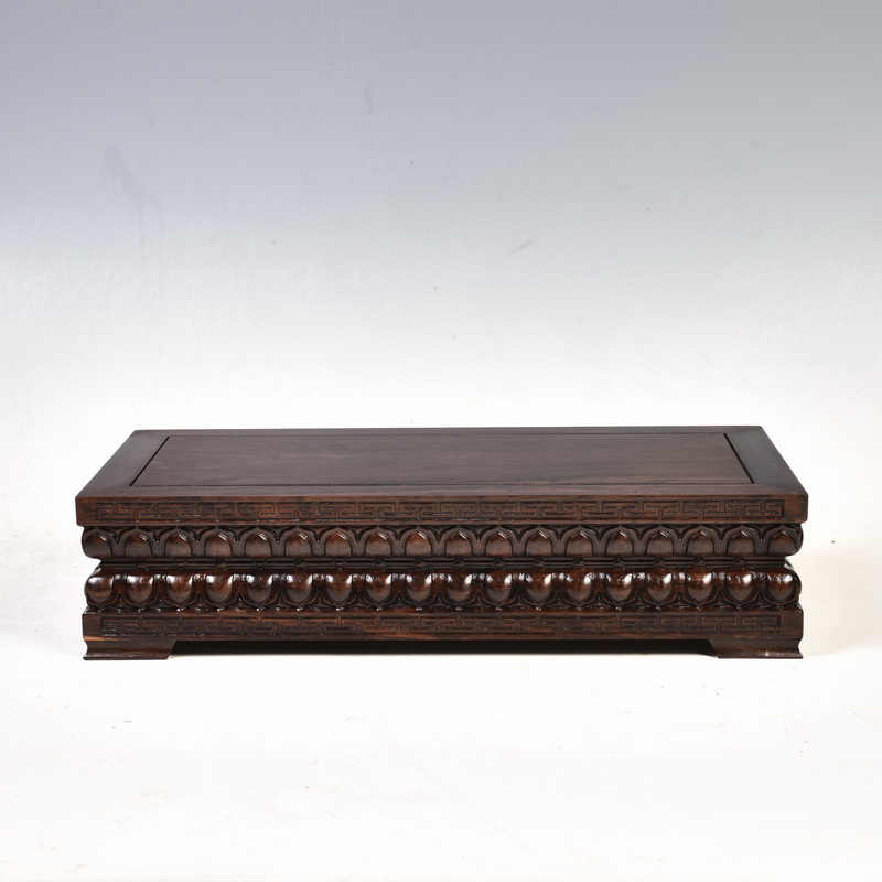 Ebony woodcarvings guanyin Buddha lotus pedestal rectangular square base solid wood ocean 's king kong base